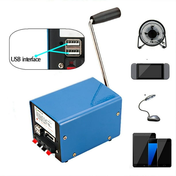 Portable Crank Generator Multifunction Hand USB Generator Crank Emergency USB Charger Generator for Emergency Survival Experiments Power Suppy Camping Field Works Shikha Hand Crank Generator